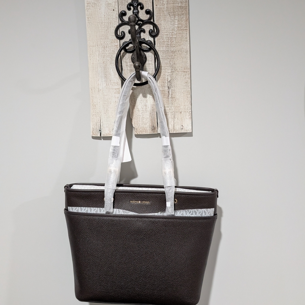 Michael Kors Chocolate Brown Leather Tote Bag